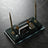 Ephesus Emerald Green Marble Desk Nameplate Set with Clock & Dual Pen Holder – Personalized