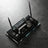 Ephesus Black Marble Desk Nameplate Set with Clock & Dual Pen Holder – Personalized