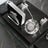 Ephesus Black Marble Desk Nameplate Set with Clock & Dual Pen Holder – Personalized