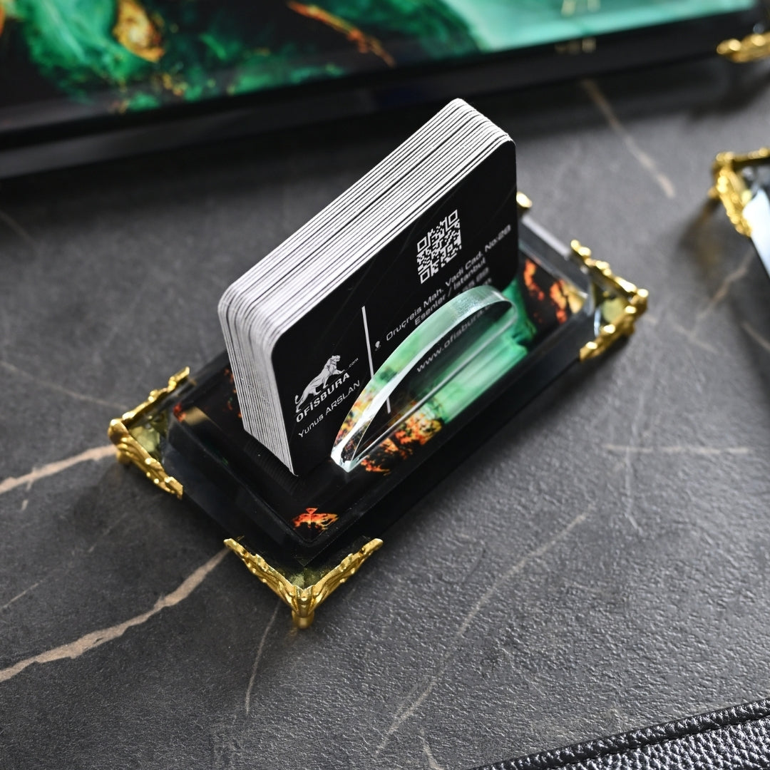 Emerald | Premium Crystal Desk Set & Personalized Nameplate – 15 Pieces