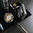 Personalized Crystal Executive Desk Nameplate Set – Black & Gold