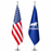 Office Flag Set | American Flag & Custom Logo Flag – Chrome Pole