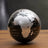 360° Automatic Rotating World Globe – Black & Silver, 5.9"