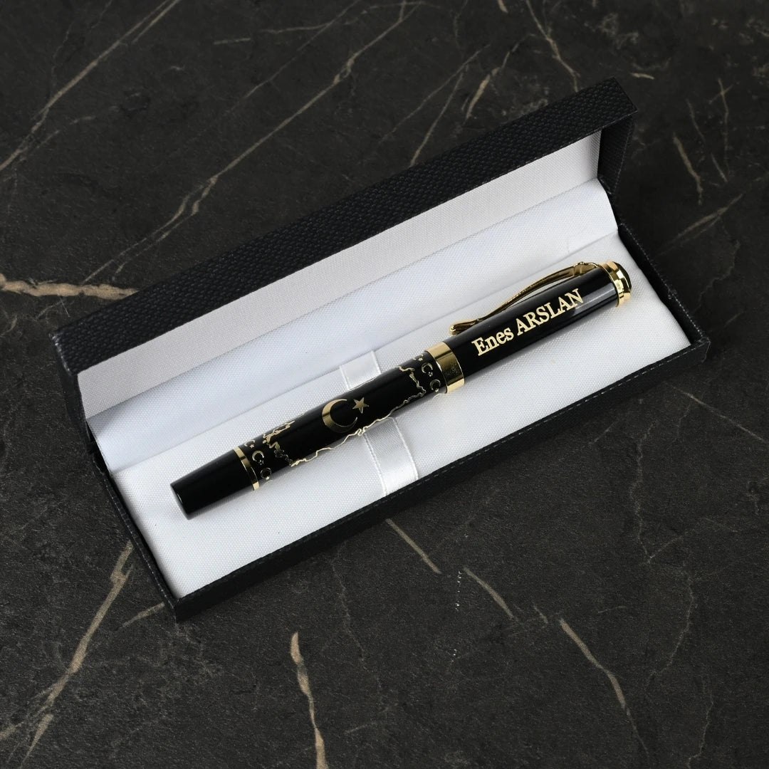 Vatan Line Personalized Signature Pen – Turkey Map Design with Gift Box