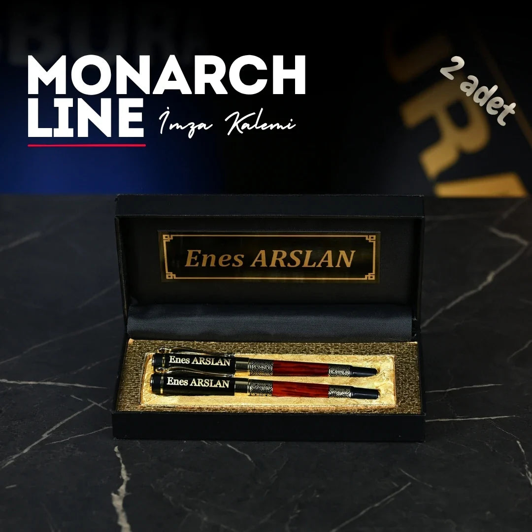 Monarch Line Personalized Executive Pen Set – 2 Engraved Pens with Gift Box