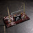 Burgundy Marble Desktop Nameplate Set with Clock & Dual Pen Holder – Personalized