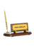 Brown Wooden Desk Nameplate Set with Single Pen Holder – Personalized