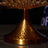 Elegant Series Sapphire Footed Crystal Ashtray & Candy Dish – Amber Gold, 5.9"