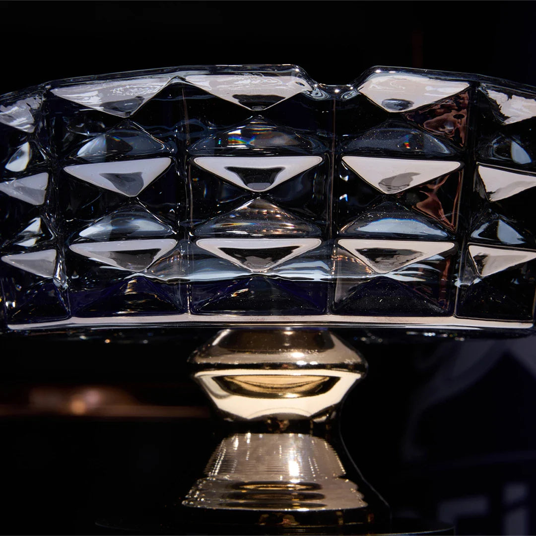 Elegant Series Footed Crystal Ashtray & Candy Dish – Smoked Gray, 5.9"