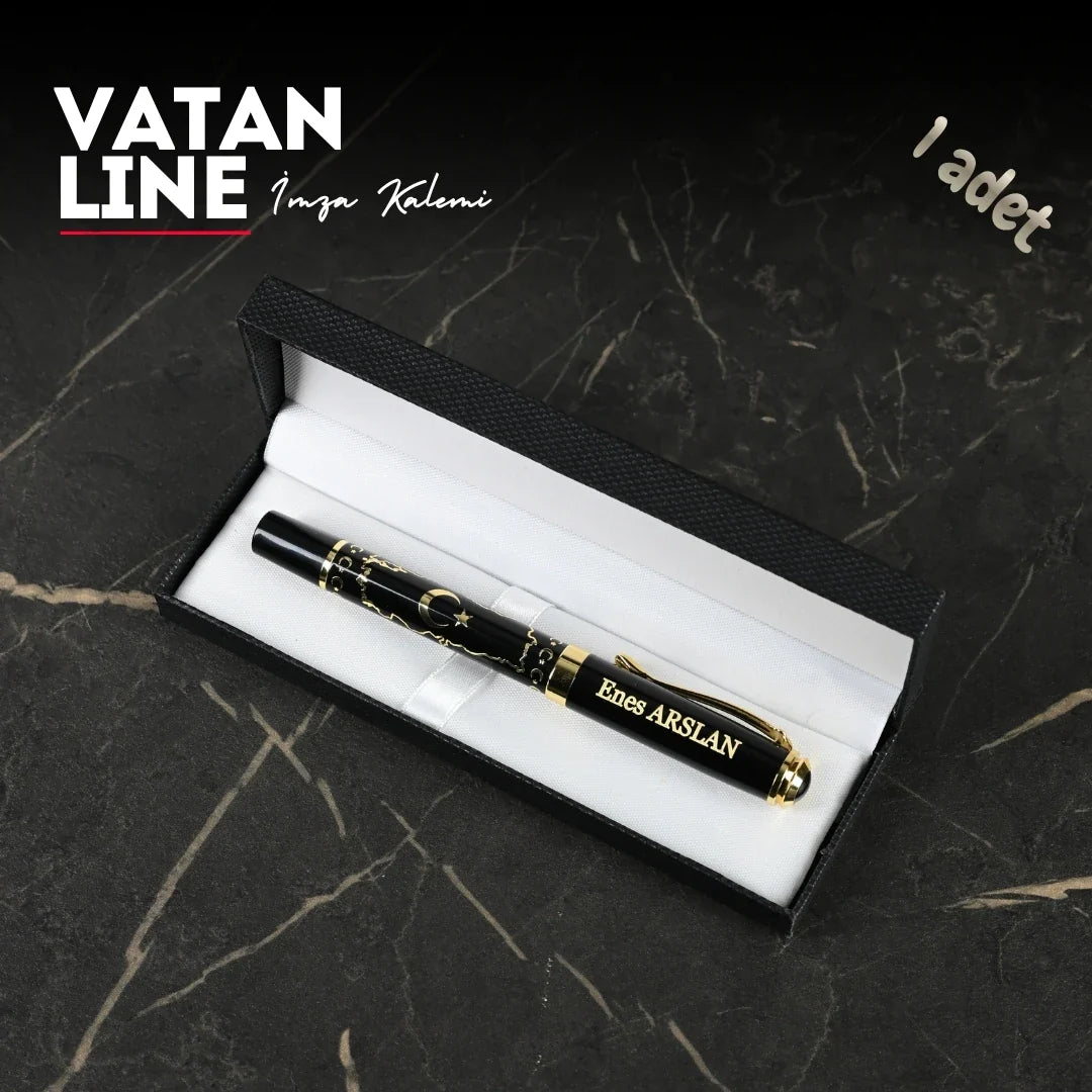 Vatan Line Personalized Signature Pen – Turkey Map Design with Gift Box
