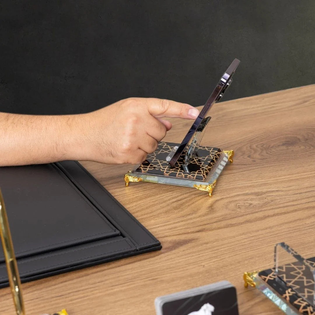 Prestige | 7-Piece Crystal Desk Set & Personalized Nameplate