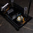 Nero Black Crystal Desktop Nameplate Set with Clock, Notepad Holder & Dual Pen Holder – Personalized
