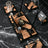 Napolion | Gift-Boxed 6-Piece Crystal Executive Desk Set with Personalized Nameplate – Orange & Gold