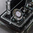 Knit-Pattern Silver Crystal Desk Nameplate Set with Clock & Dual Pen Holder – Personalized