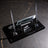 Signature Black Marble Desktop Nameplate Set with Clock & Dual Pen Holder – Personalized