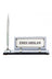 Silver Crystal Glass Desk Nameplate Set with Single Pen Holder – Personalized