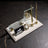 Ottoman Crest Marble Desktop Nameplate Set – Personalized, with Dual Pen Holder, Cream