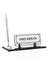Silver Crystal Glass Desk Nameplate Set with Single Pen Holder – Personalized