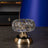 Footed Crystal Glass Ashtray – Clear & Gold, 5.9"