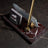 Burgundy Marble Desk Nameplate with Gold Pen – Personalized Office Nameplate