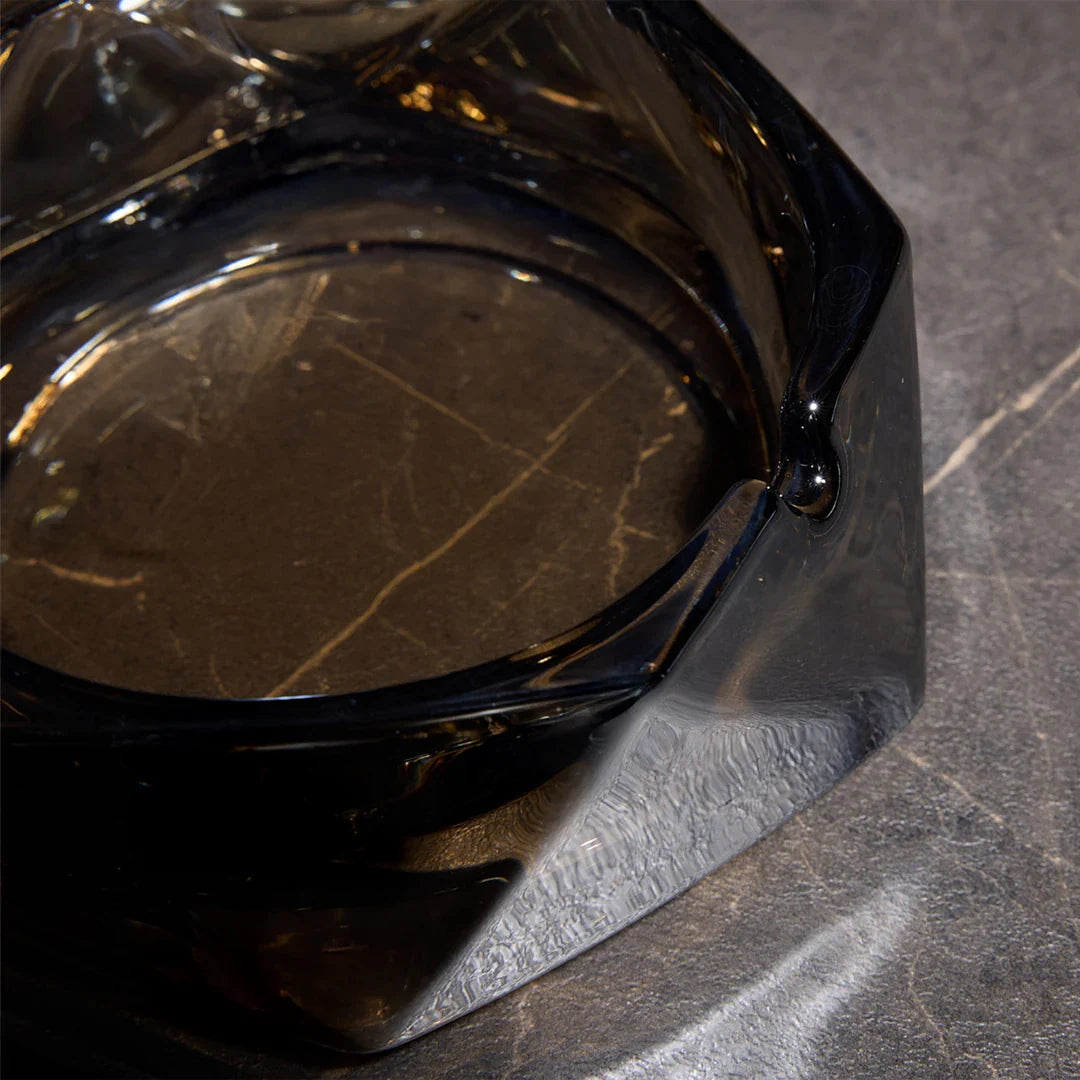Mono Prime Crystal Glass Ashtray – Smoked Black