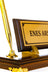 Gold-Base Wooden Desk Nameplate Set with Single Pen Holder – Personalized