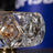 Footed Crystal Glass Ashtray – Clear & Gold, 5.9"