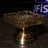 Elegant Series Square Footed Crystal Ashtray & Candy Dish – Amber Gold, 5.9"