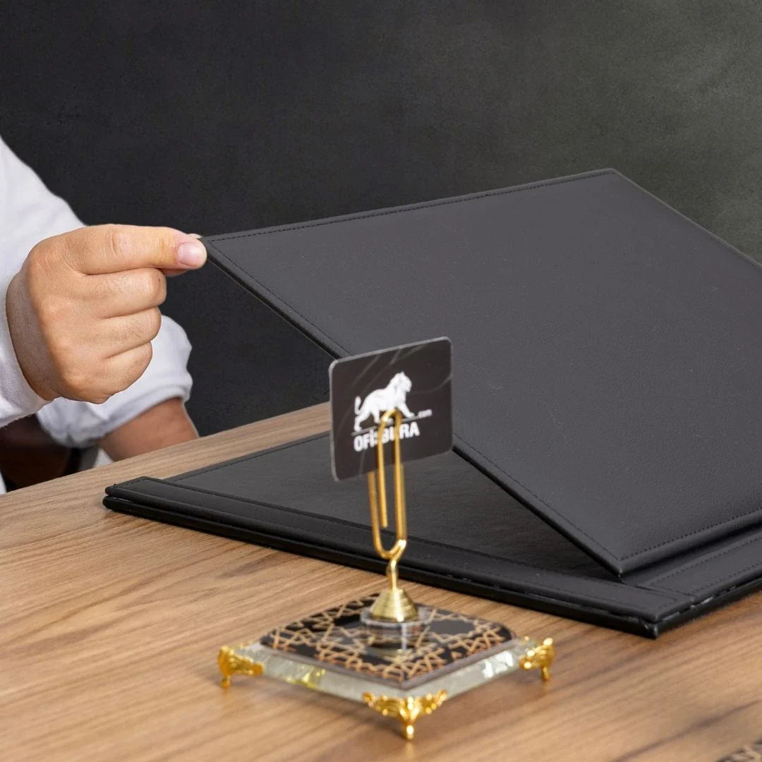 Prestige | 7-Piece Crystal Desk Set & Personalized Nameplate