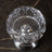 Footed Crystal Glass Ashtray – Clear & Silver, 5.9"