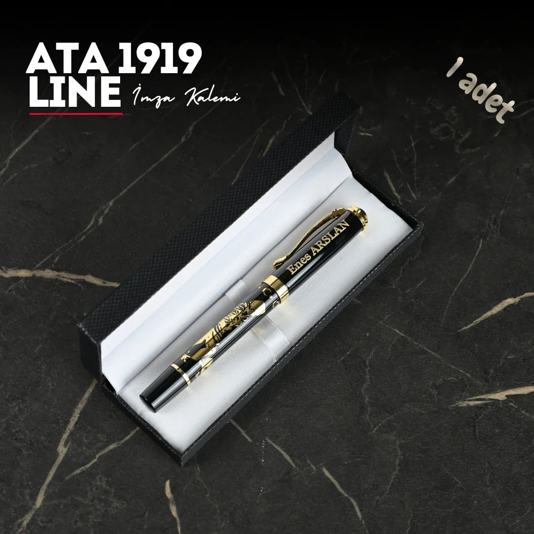 ATA 1919 Line Personalized Signature Pen – Atatürk Design with Gift Box